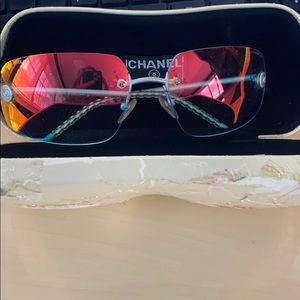 Chanel Vintage Rimless Iridescent Sunglasses
